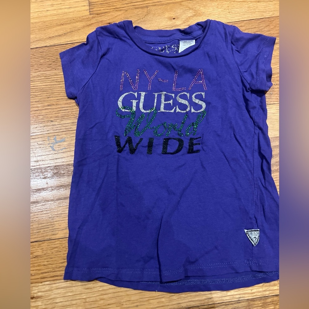 Guess girls purple top with rhinestones- L (6X)